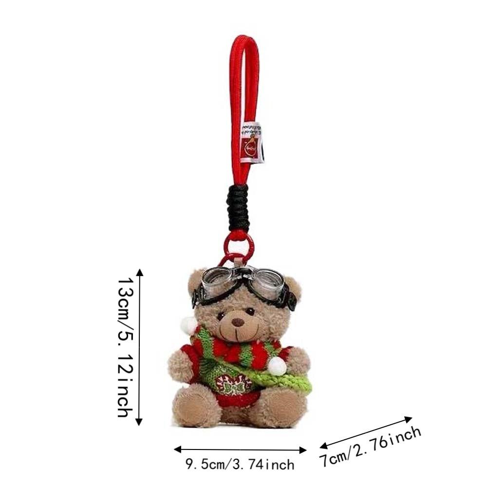 Soft Plush Christmas Bear Pendant Knitted Sweater Cartoon Bag Charm Festival Gathering