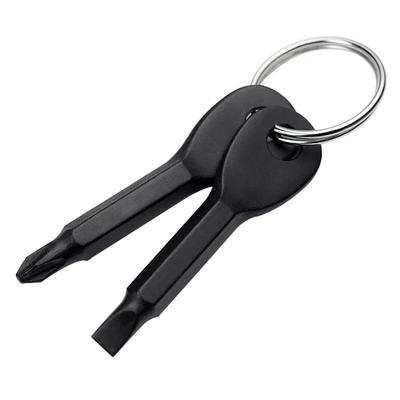 Klíčenka s mini plochými šroubováky ve tvaru klíče, kapesní opravářský nástroj, EDC multifunkční šroubovák, kroužek na klíče