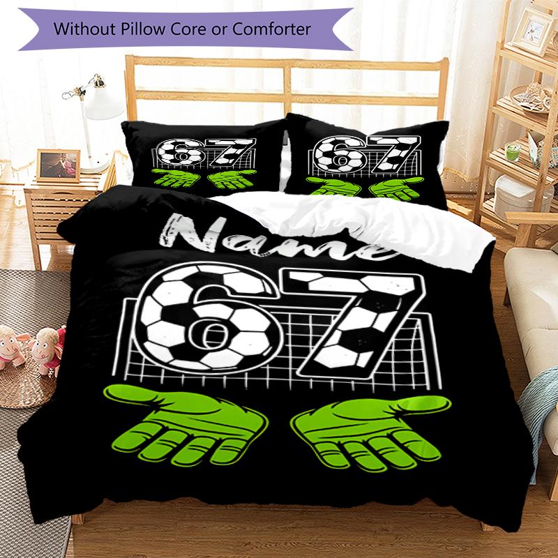 Set Biancheria da Letto Personalizzato 3 Pezzi Nome 67 Chiusura Copripiumino Include 1 Copripiumino e 2 Federe, Morbido e Confortevole per Tutte le Stagioni.