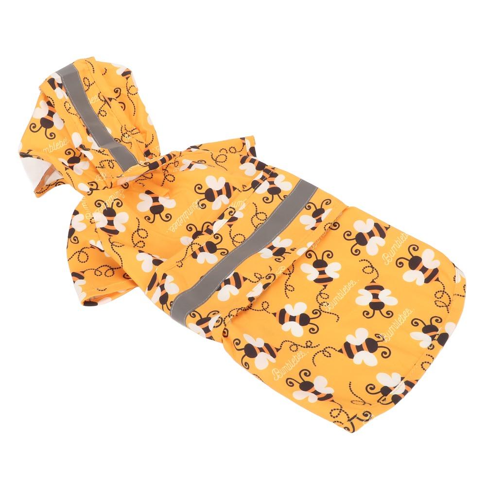 Bee Shaped Pet Rain Poncho Reflective Strips Reflective Dog Raincoat Dog Raincoat  Dog Outdoor Wear