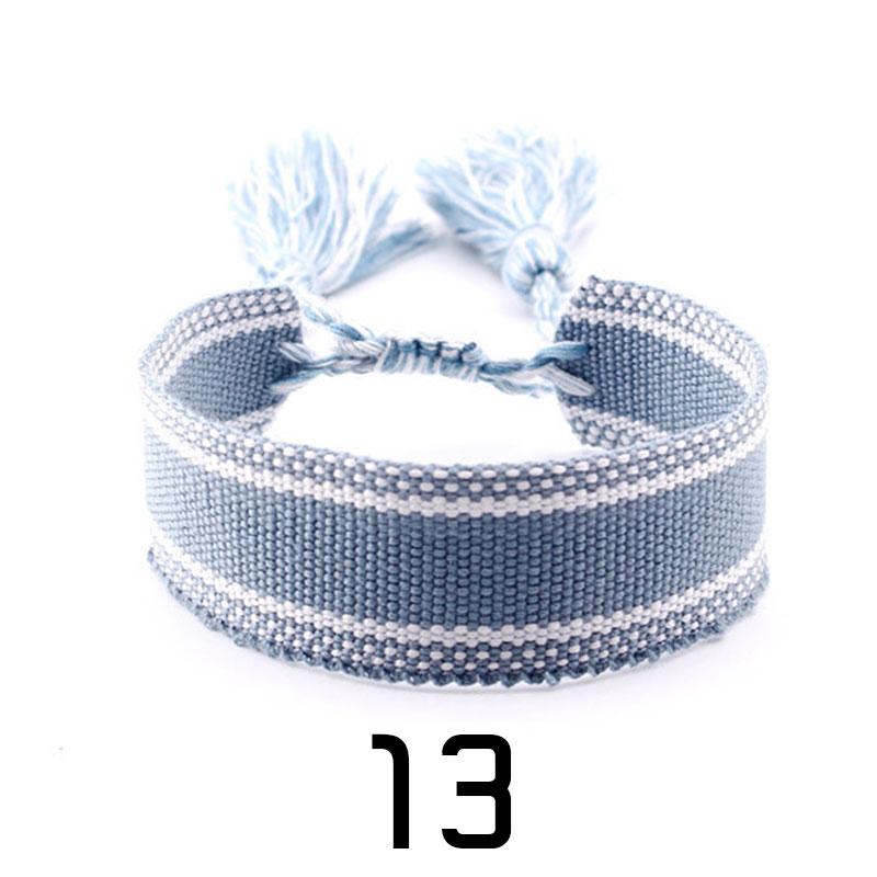 Women Fashion Jewelry Gift Colorful Decorative Pattern Embroidered Handmade Woven Bracelet Bohemian