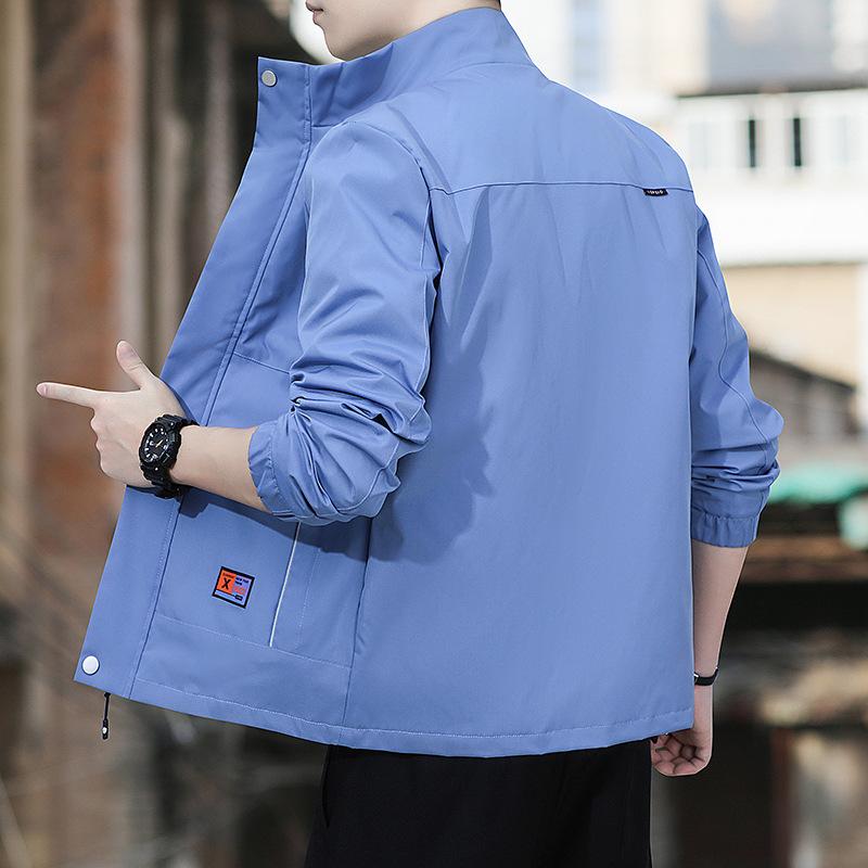 Giacca da Uomo Primaverile e Autunnale Sottile Sportiva e Casual con Colletto Abbigliamento Cappotto Casual da Uomo