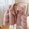 New Whole Leather Imitation Fox Fur Imitation Fur Jacket Women's Fashion Locomotive Short Light Coat Pink