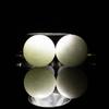 Itoigawa Natural Jade 10mm Bead Earrings White Spring Japanese Stone Jomon Power Stone Jade Workshop Certificate APS0121 (Screw Type/Silicon Cover)