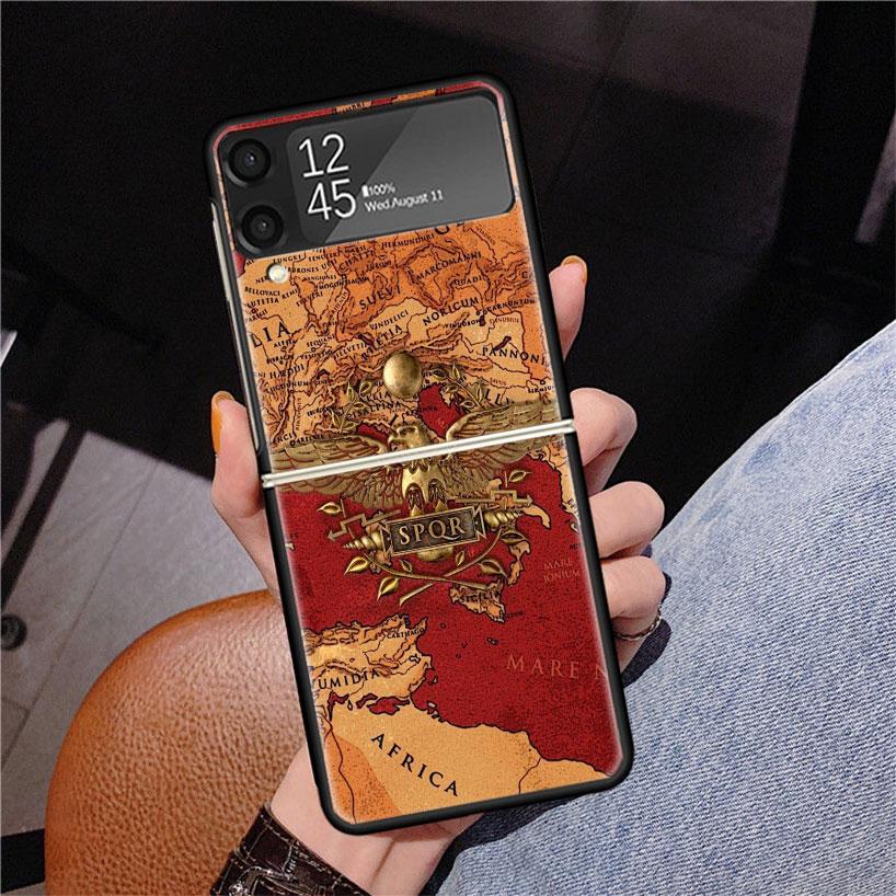 SPQR Roman Imperial Legionv Phone Case For Samsung Z Flip 7 6 5 4 3 Galaxy ZFlip7 ZFlip6 ZFlip5 ZFlip4 ZFlip3 5G Print Cover