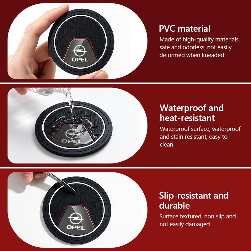 Car Coaster Anti Slip Mat Accessorie Auto Water Bottle Cup Holder Pad For Opel Insignia Astra G J F K Vectra C H Corsa C B D