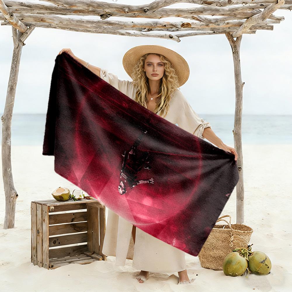 Towards Sunset Beach Towel Quick-Dry Soft Microfiber Comfortable Lightweight Suitable for Sports, Travel, Swimming, Yoga, Bathroom, Beach, And Pool