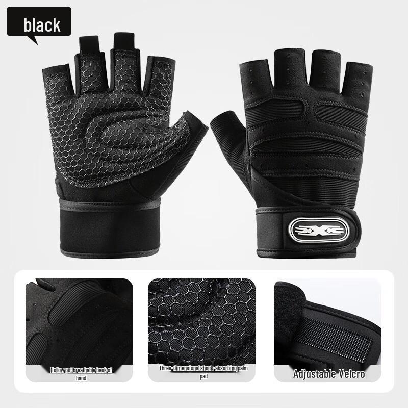 Fitness Half-Finger Workout Gloves with Wrist Support