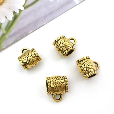 Antique Gold Alloy Metal Charm Pendant CharmClip Clasp Bail Beads Hanging Connectors for DIY Bracelet Necklace Jewelry Making