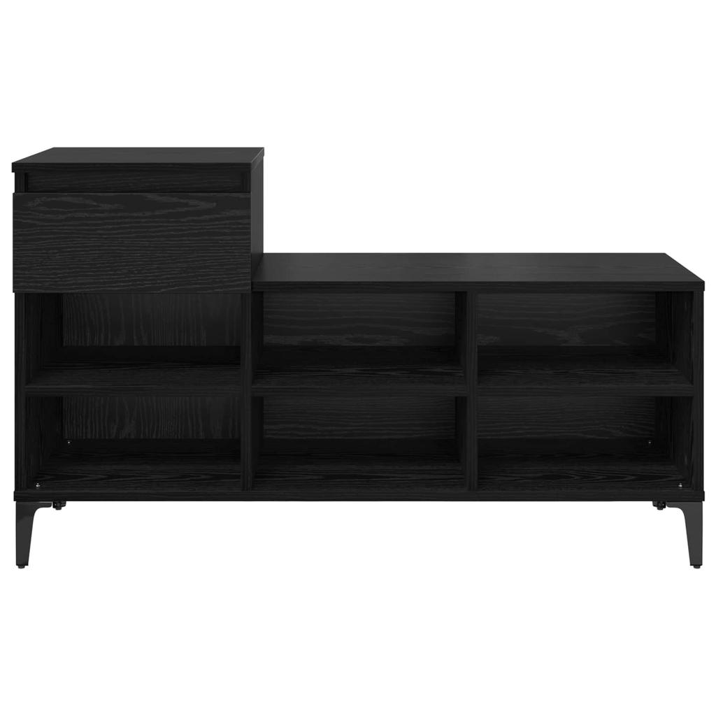Shoe Cabinet with Shelf Black Oak Effect 102 x 36 x 60 cm