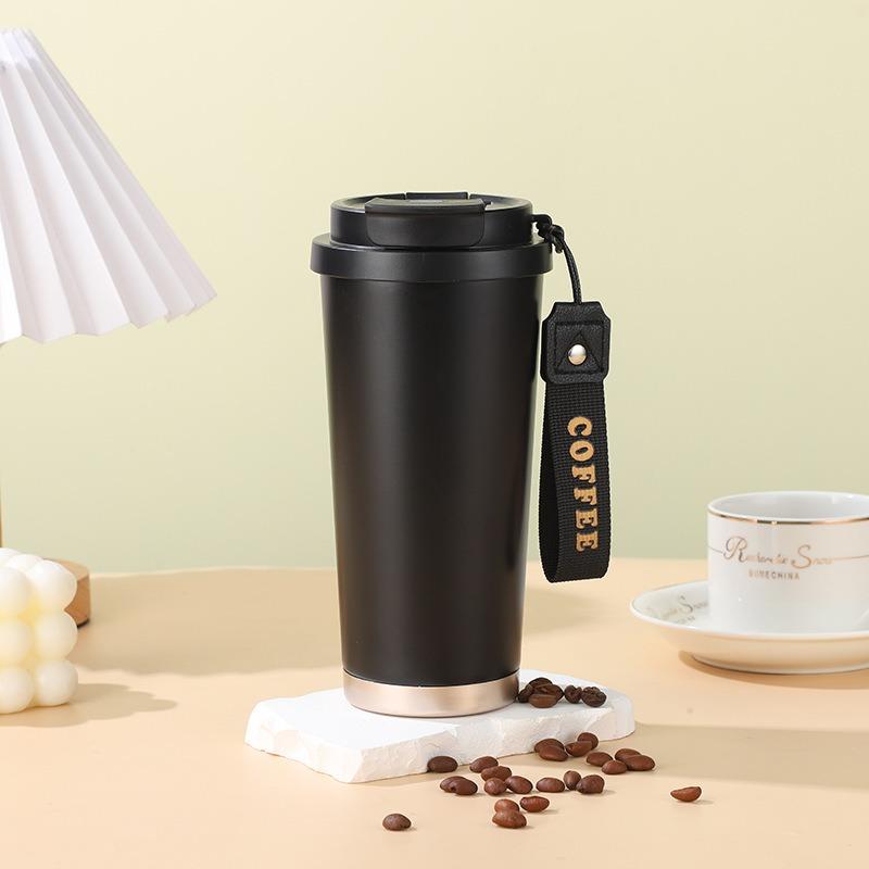 500ML Edelstahl Kaffee-Thermosflasche Thermobecher Auslaufsicher Auto-Thermoskannen Kaffeetasse Reise Tragbar Isolierte Flaschen
