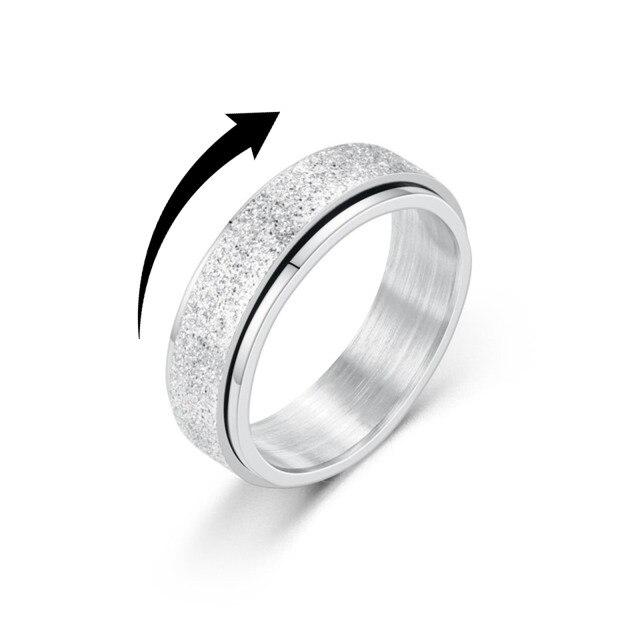 

Нерегулируемое кольцо из нержавеющей стали в стиле панк, вращающееся кольцо против беспокойства для мужчин и женщин, матовые кольца на палец для вечеринки, клуба, модные украшения Size 7