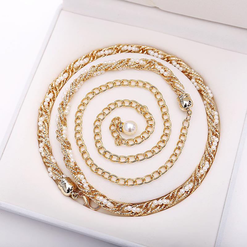 Women's Plus Size Pearl Waist Chain for Dresses