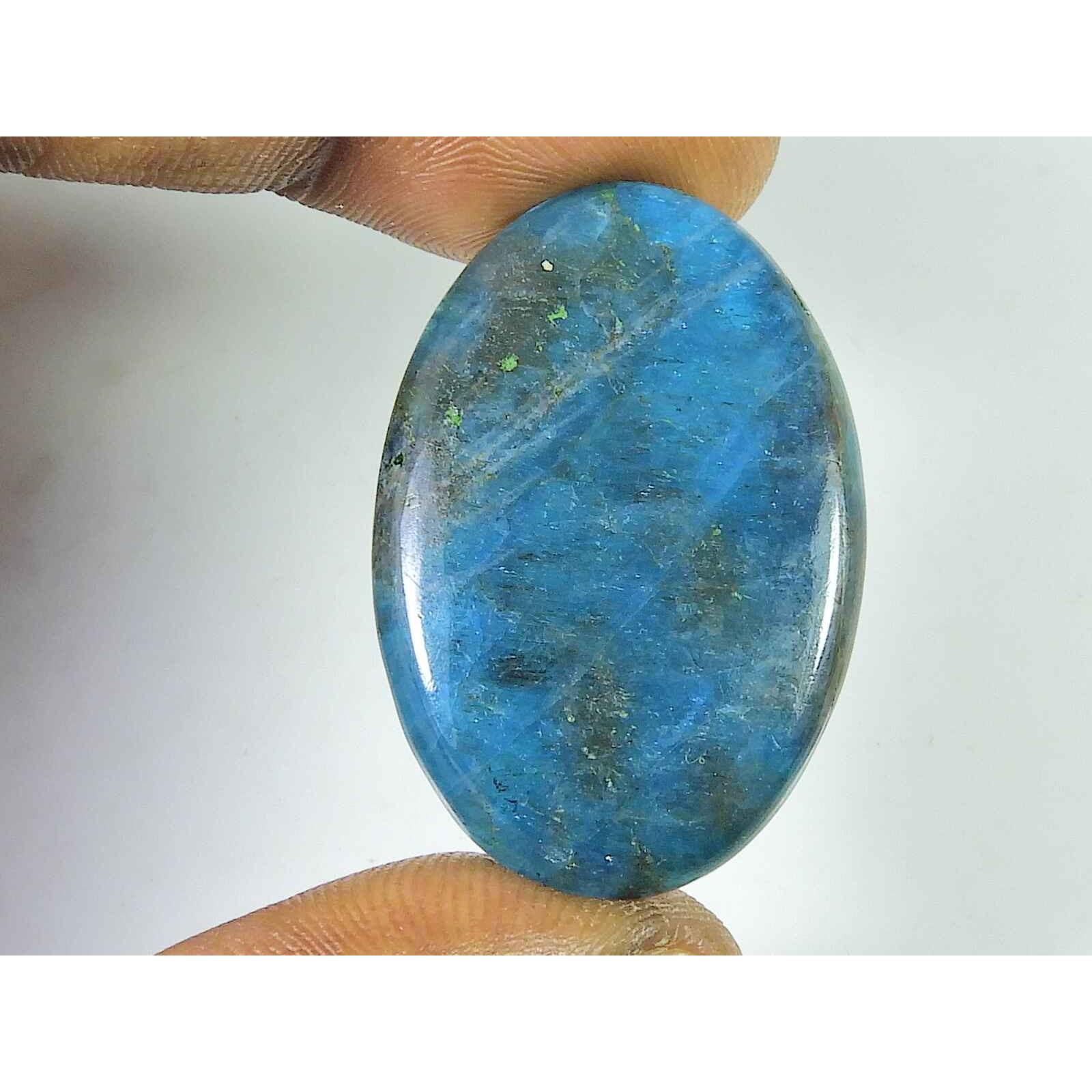 

40Cts Genuine Neon Blue Apatite Oval Crystal Cabochon Loose Gemstone 23X35MM SK-2084