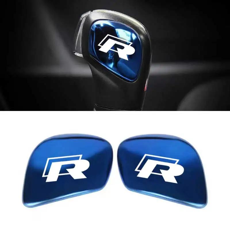 WGLRK1 Gear Head Sticker Car Styling Gear Shift Knob Cover For VW Volkswagen Rline POLO CC Golf 7 6 Bora Tiguan Passat B5 B6 B7 Jetta