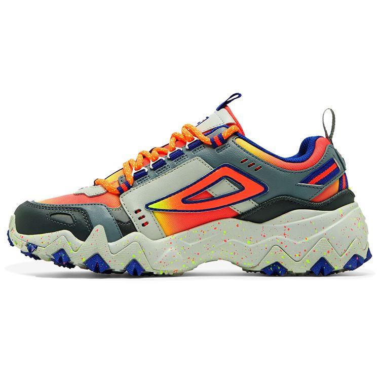FILA Oakmont TR Synthetic Leather Trendy Low-Top Dad Sneakers Women sneakers Blue Gray Orange 5JM01621_693