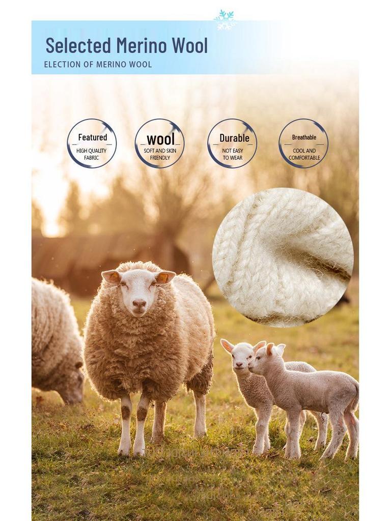 Calcetines de Calor Merino-Cachemira de Media Caña para Hombre y Mujer, Cálidos Doble Aguja, Estilo Casual