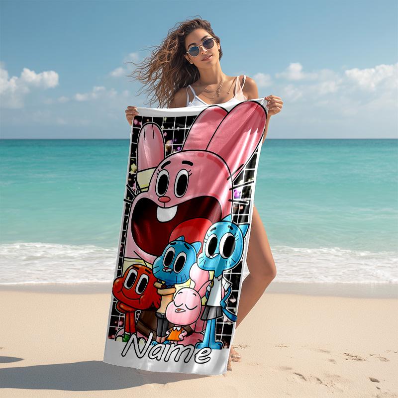 Personalized Customized Proof Beach Towel with The Amazing World of Gumball Pattern - Soft, Absorbent,quick-drying,perfect Swimming,camping&bathing