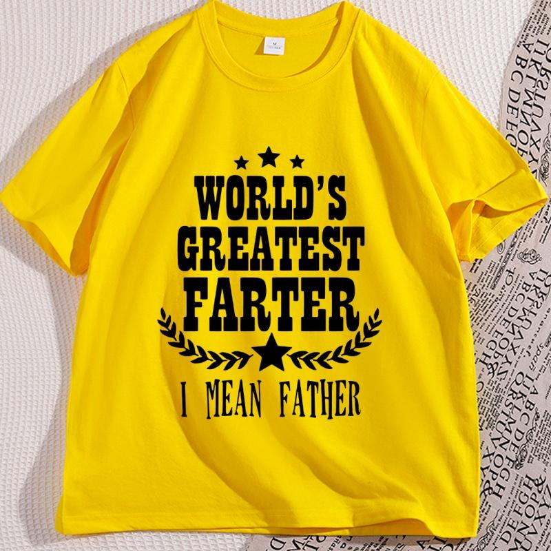 Worlds Best Farter I Mean Father T Shirt Funny Fathers Day Clothes Husband Humor Cotton Short Sleeve Tshirt Comfortable Tees