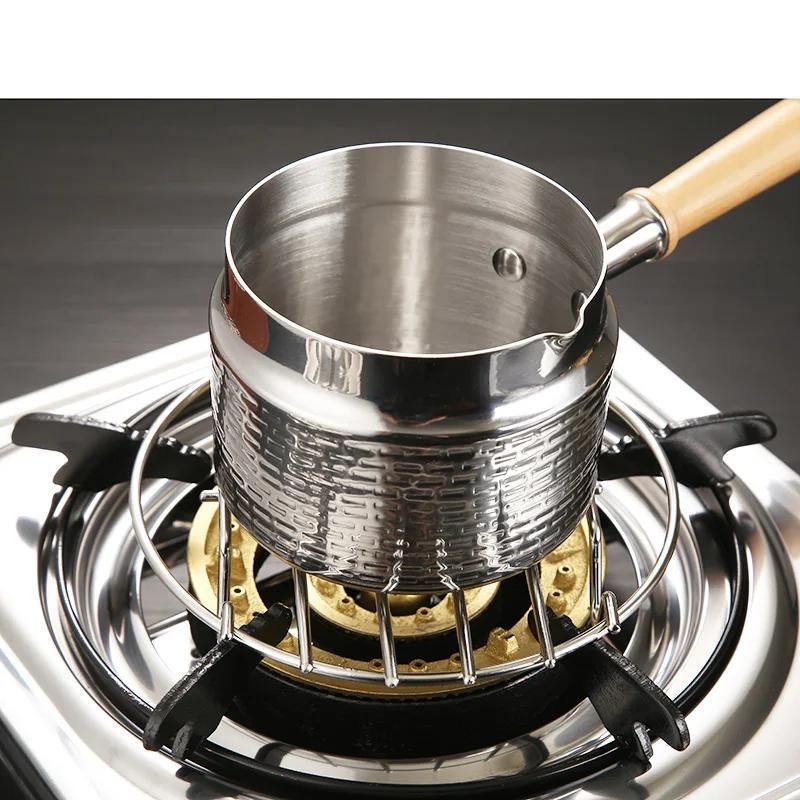 Choke Oil Pots Hot Oil Pan Butter Chocolate Melting Sauce Coffee Pot Milk Pot Panelas Small Pot Mini Stainless Steel Milk Pots