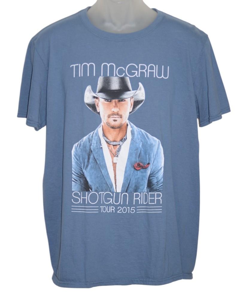 Tim McGraw Shotgun Rider 2015 Tour T-shirt Blue Cotton L Unisex Gildan Softstyle XXXXL
