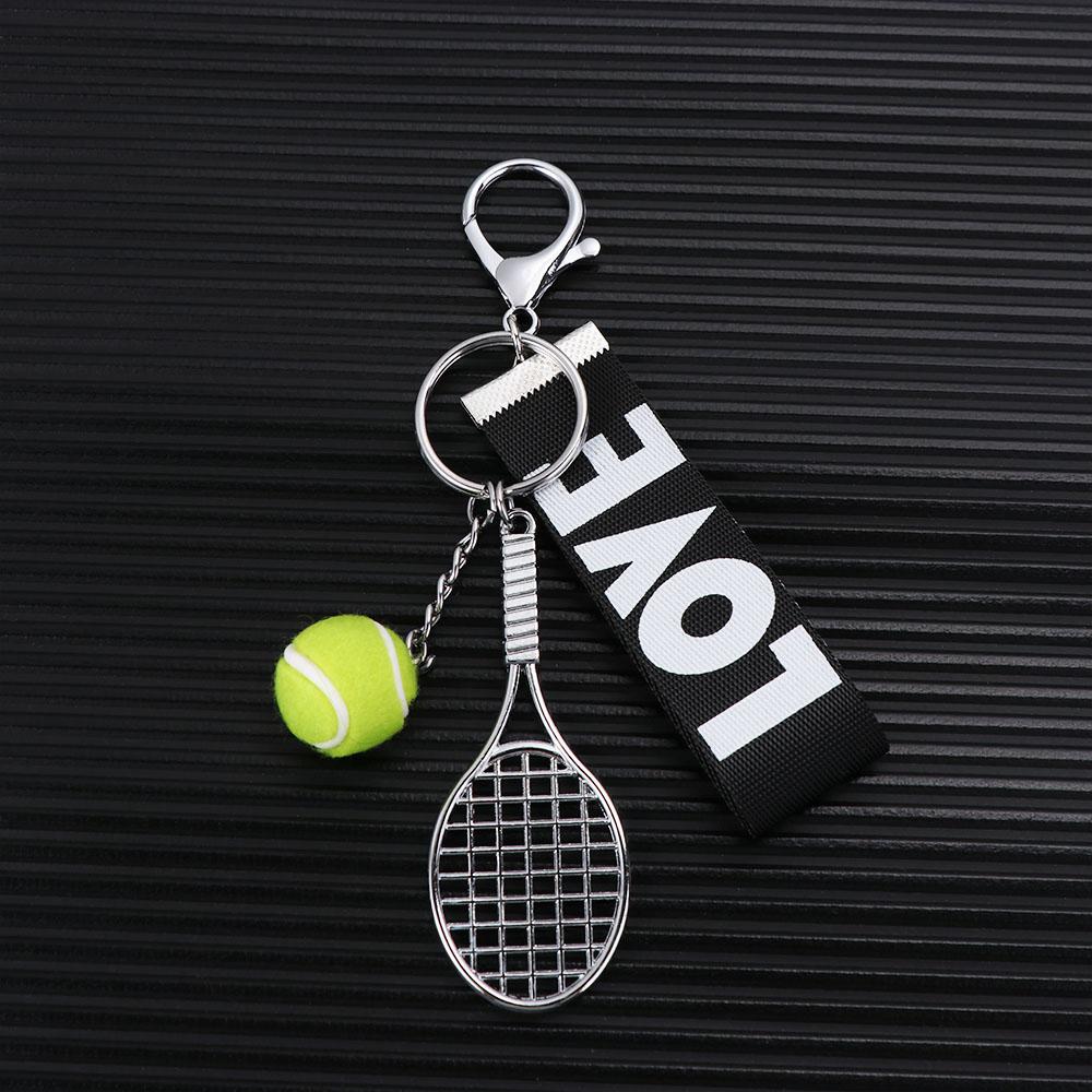 Tennis Racket Tennis Keychain Creative Sports Keyring Jewelry Tennis Racket Pendant  Gift