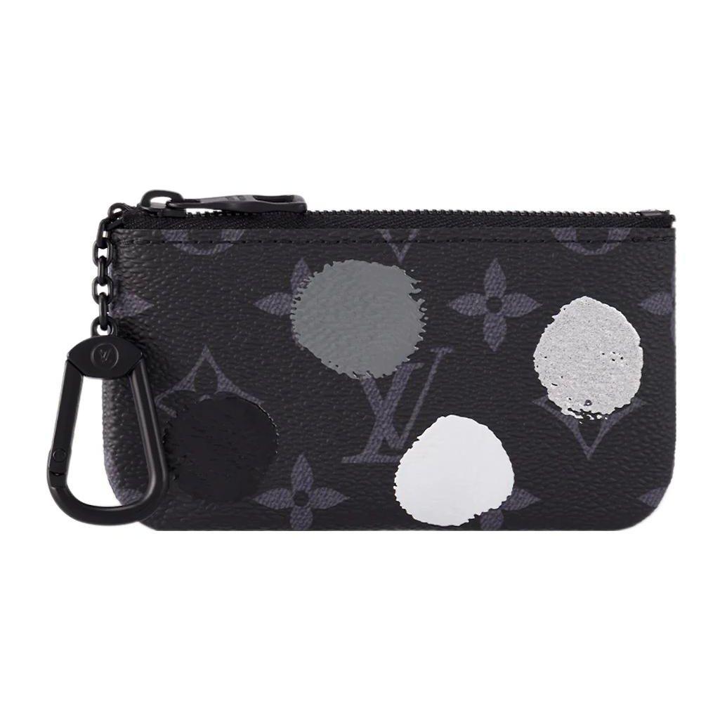 

Louis Vuitton X Yayoi Kusama Collaboration Pouch Key Holder Monogram Coated Canvas Men Accessories Black M81929 Gift Set(Basic Set+Box+Shopping Bag)