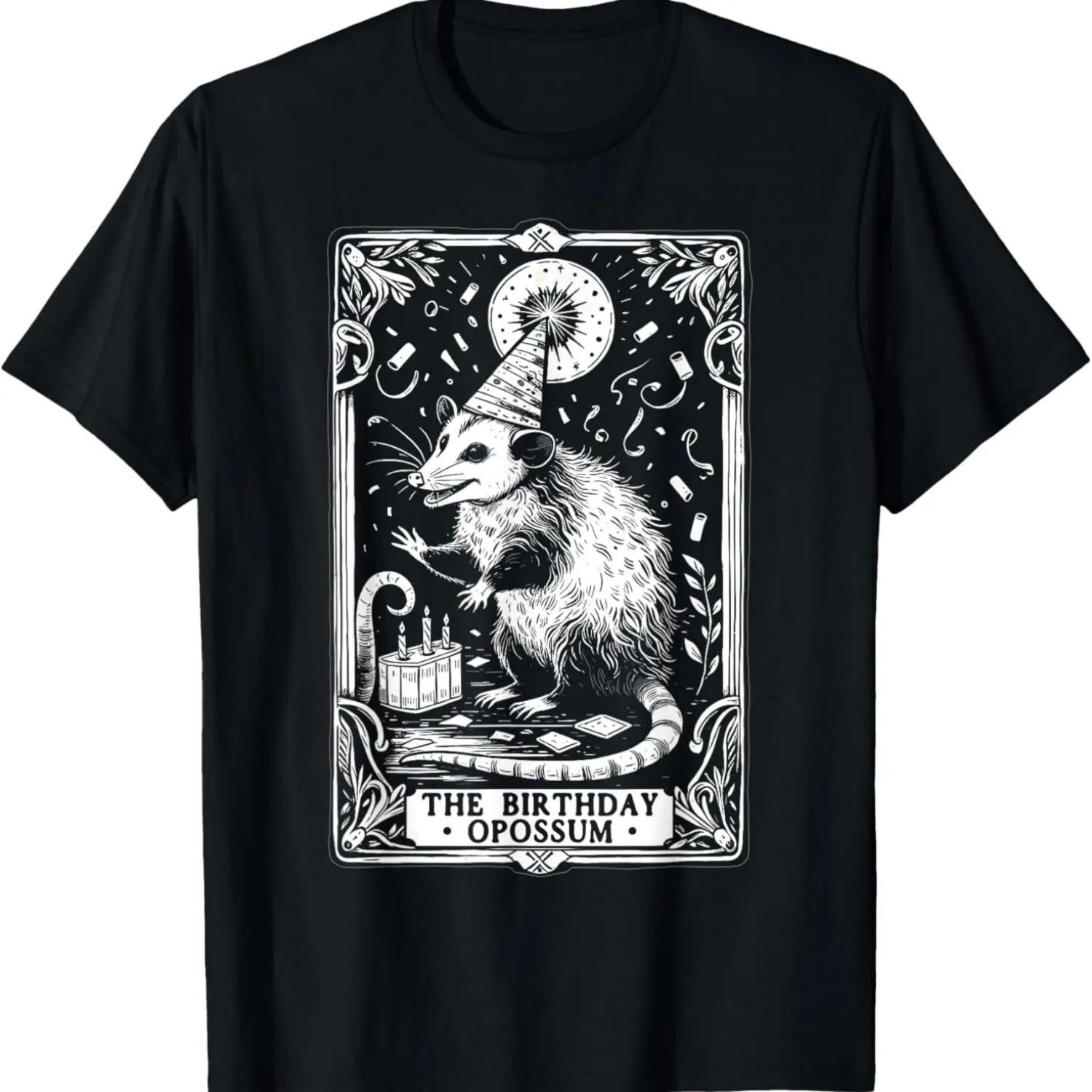 The Birthday Opossum Tarot Card Opossum T-Shirt S
