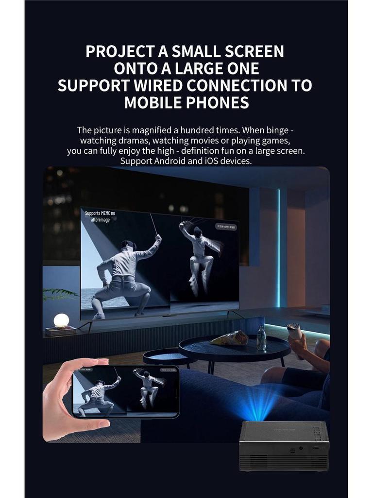 Grenzüberschreitender tragbarer Mini-LED-Projektor M200 mit 1080p-Bildschirmspiegelung für Heimkino