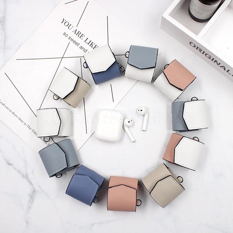 PU Leather AirPods Protective Case with Portable Anti-lost Lanyard