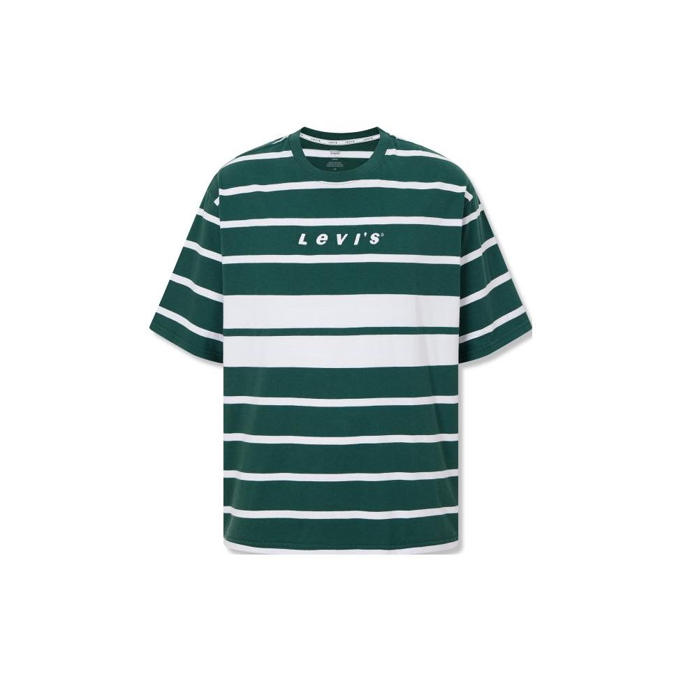 Levis Color Block Striped Logo Print Round Neck Short Sleeve T-Shirt Men Tops A5805-0007