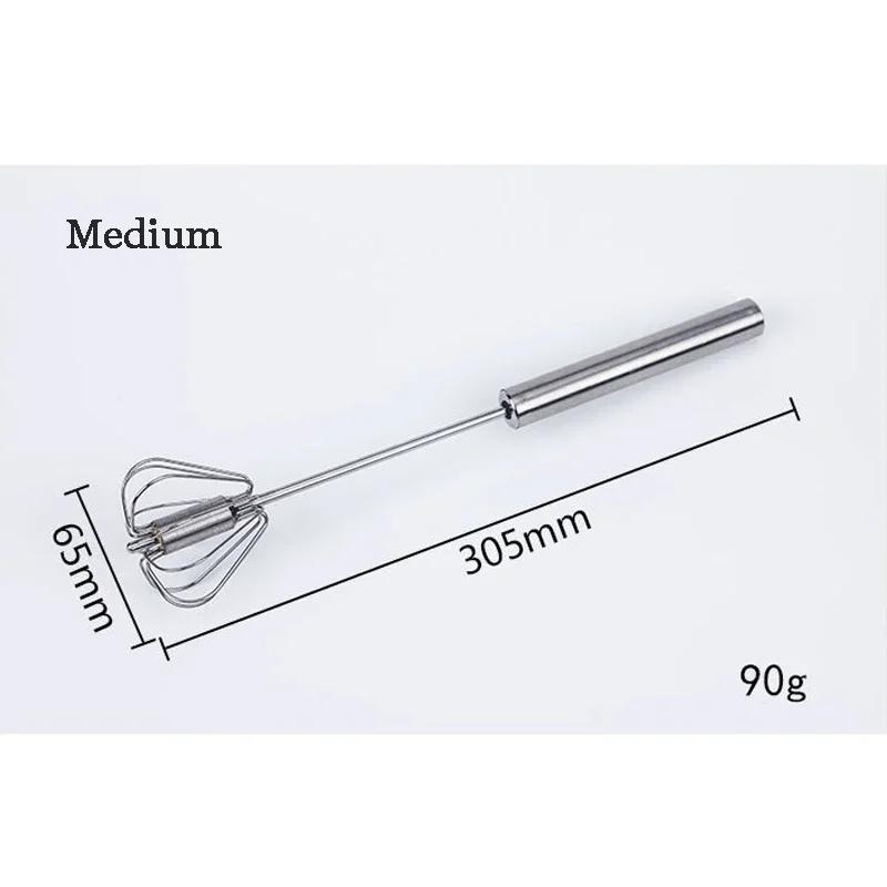 Semi-automatic Egg Beater 304 Stainless Steel Egg Whisk Manual Hand Mixer Self Turning Egg Stirrer Kitchen Accessories Egg Tools