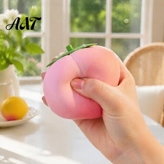 Portable Stress Reliever Giant Peach Relief Toy, Realistic Large Squeeze Simulated Fruit Sensory Toy Desk for Adults & Kids