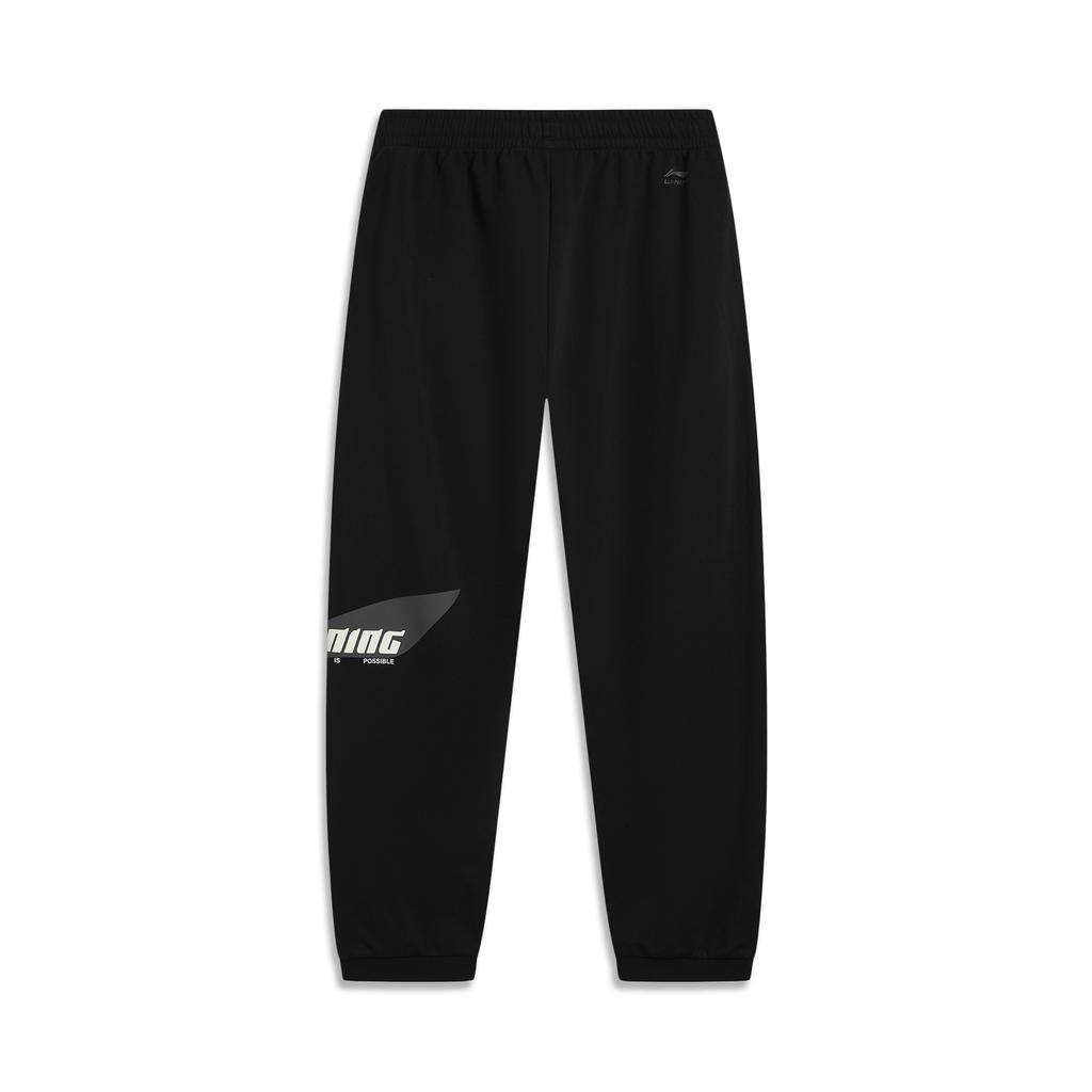 Li-Ning Comfortable Simple Letter Cuffed Mid-Waist Casual Pants Men bottoms Black AKLVC19-1