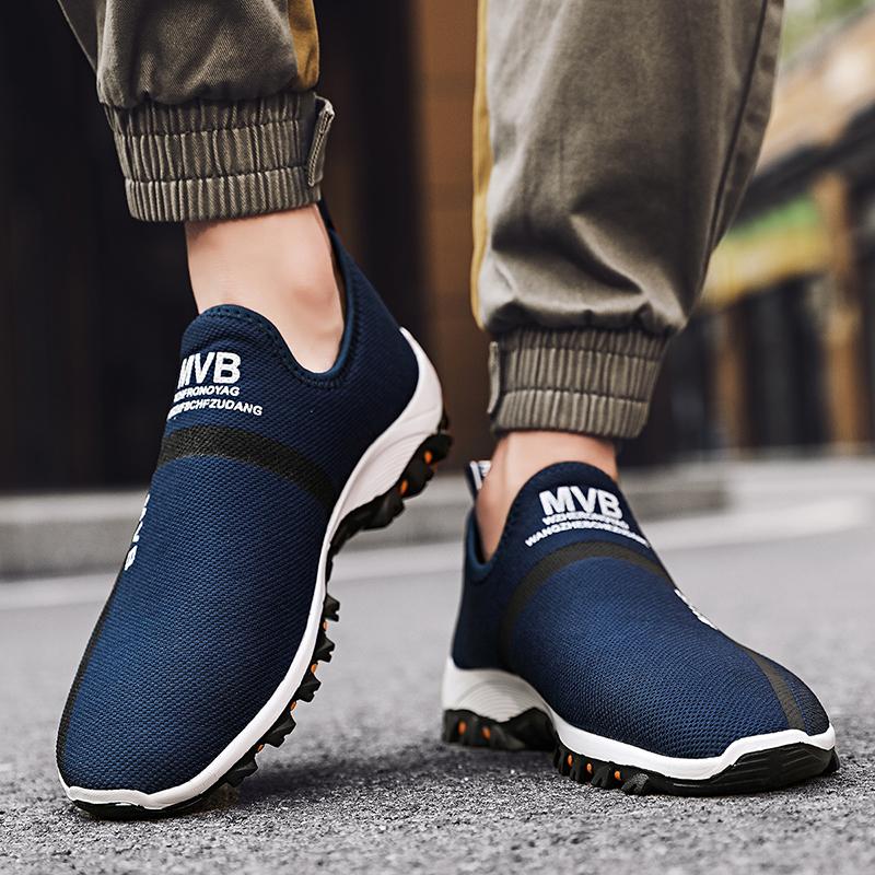 Summers Erkek Günlük Örgü Ayakkabı Nefes Alabilen Slip On Düz Ayakkabı Nefes Alabilen Yürüyüş Ayakkabıları
