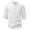 Spring Summer New Men's Long-sleeved Stand-up Collar Shirt