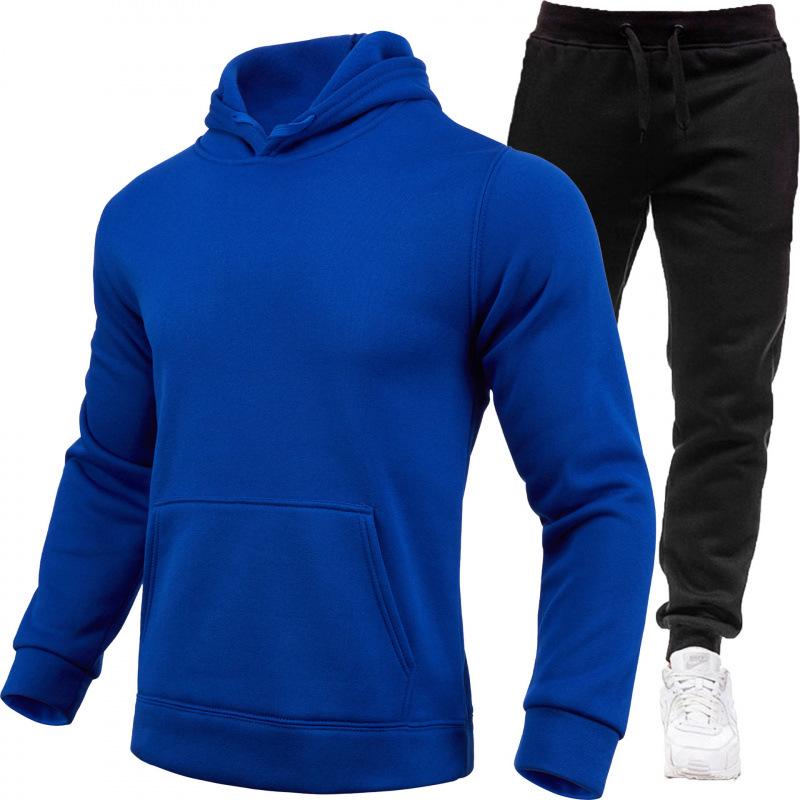 Men's Fashion Fleece Hoodie Sports Set