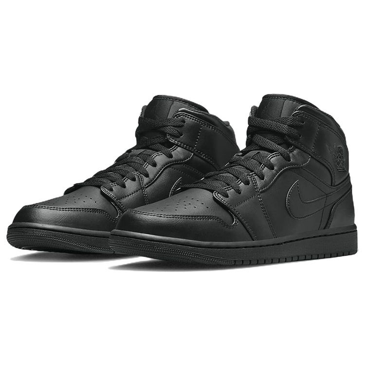 Air Jordan 1 Mid Triple Black 2022 Men Sneakers 554724-093