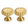 2Pcs Cabinet Pull Brass Dressers Knob Round Stripe Drawer Door Pulls Handles Kitchen Bedroom Furniture Hardware