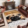 Pug Theme Crystal Velvet Floor Rug Personalized Custom Name Text Warm Carpet Home Decoration