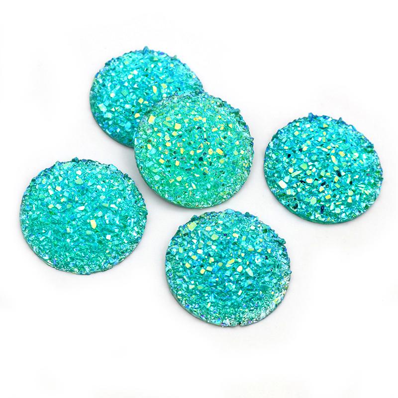 

New Fashion 10pcs/lot 20mm 25mm Multi-Colors Natural Ore Flat Back Resin Cabochon Cameo Base Accessories For Jewelry Findings 20mm