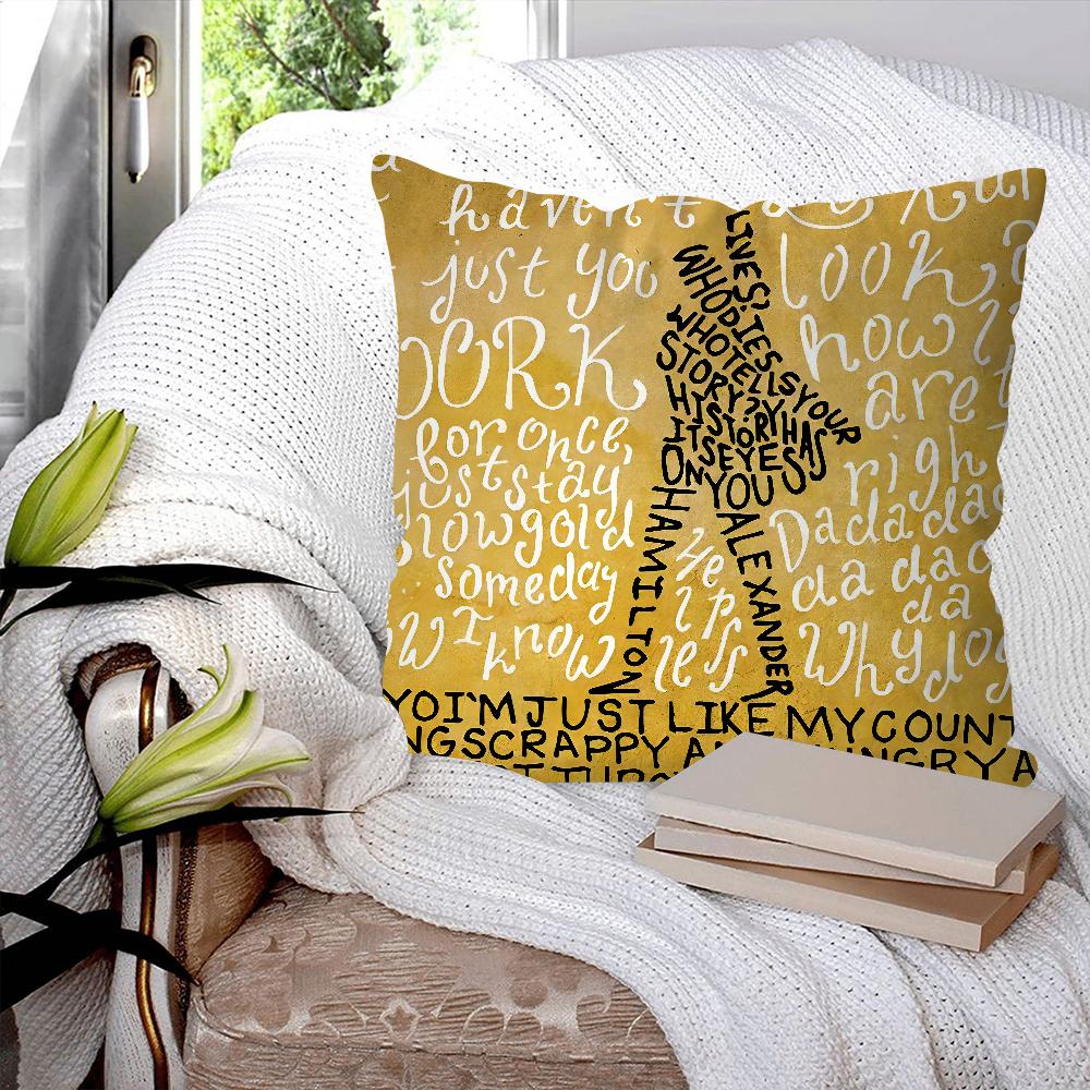American Musical Hamilton Pillow Case Square Pillow Bedroom Sofa Leisure Comfort Cushion Car Living Room Home Decoration