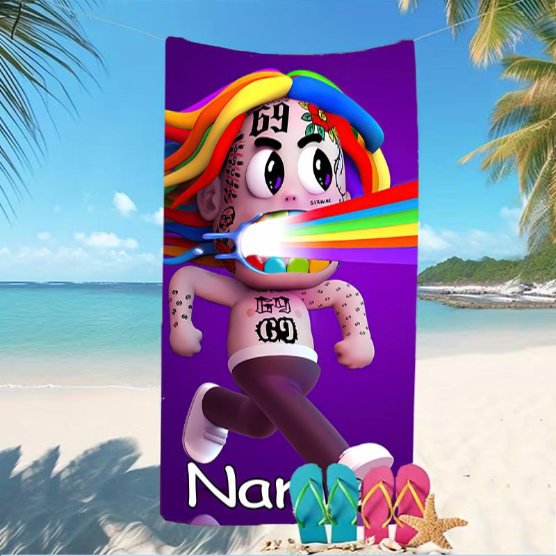 Customizable Personalized Beach Towels 6ix9ine TattleTales Themed designs.Suitable for the Beach, Yoga, Sports;ideal As Beach Accessories