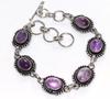 Exclusive Natural Amethyst 925 Silver Plated Bracelet 9" Most Beautiful Z9g62