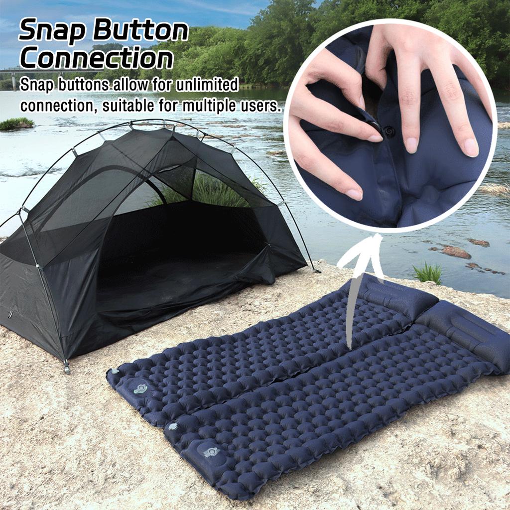 Self inflate Backpacking Air Pad Lightweight Sleeping Mat with Built in Foot Pump LT29 Navy Blue
