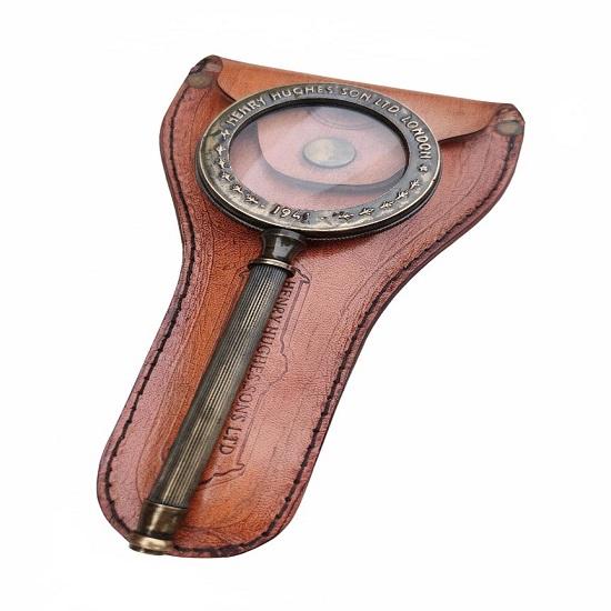 Klassische Handlupe aus Messing  Elegantes antikes Design, ideal für Bücher, Handarbeiten  Dekoration