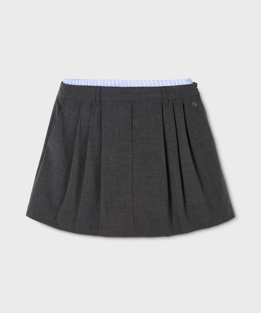 Who.A.U Layered Pleats Skirt / Whwhg3831F