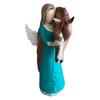 Girl Holding Horse Resin Statue Angle Pony Figurine Sculpture Home Office Living Room Desktop Decoration Ornament