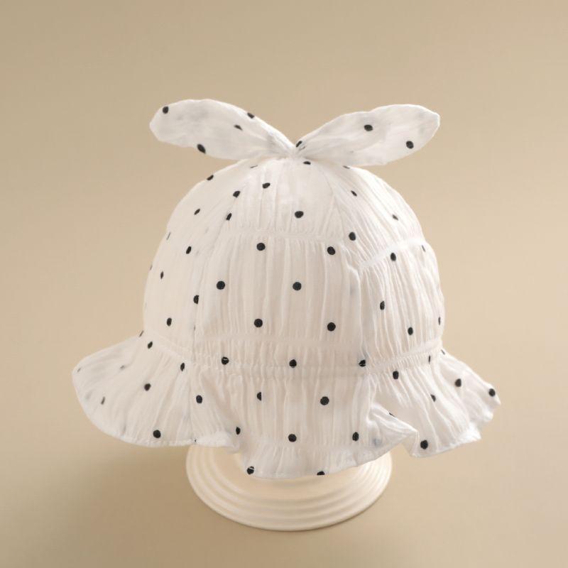 Baby Girl Princess Hat Spring Summer Thin Sun Protection Bucket Cap With Sweet Bowknot For Infant Toddler 38-44cm refers to 3-10 months
