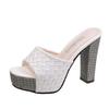 Scarpe con Tacco Punta Tonda Fish Pantofole da Donna e Sandali da Donna Ciabatte Sexy Bianco in Offerta Calzature Estive 39 Stile Coreano Vendita